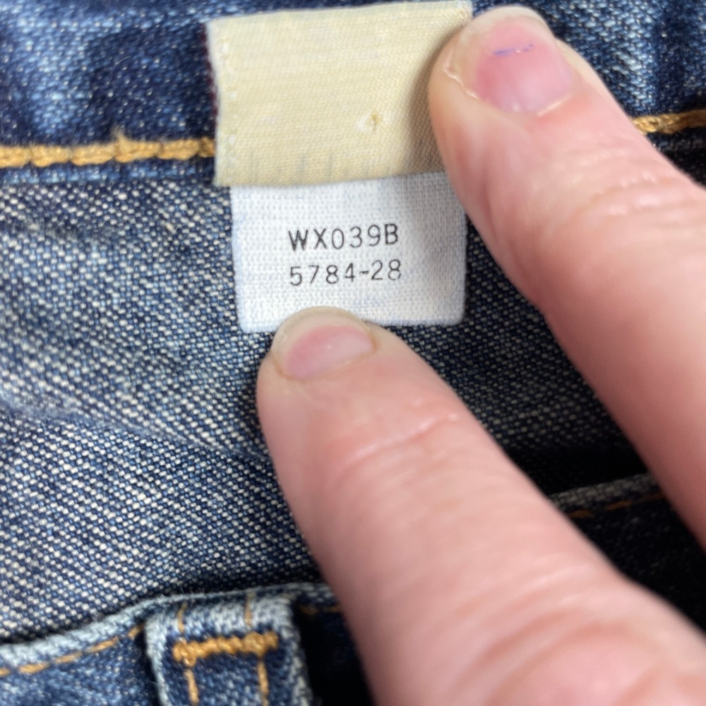 Vintage Abercrombie & Fitch Bootcut Jeans Mens 30x34 Blue Preppy Button Fly 90s - Picture 12 of 15
